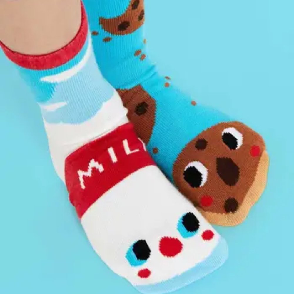 Kids Milk and Cookies Mismatched Socks